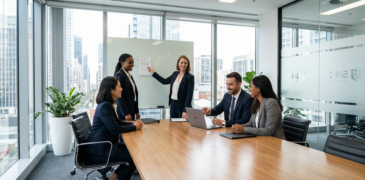 Professional legal team in modern office